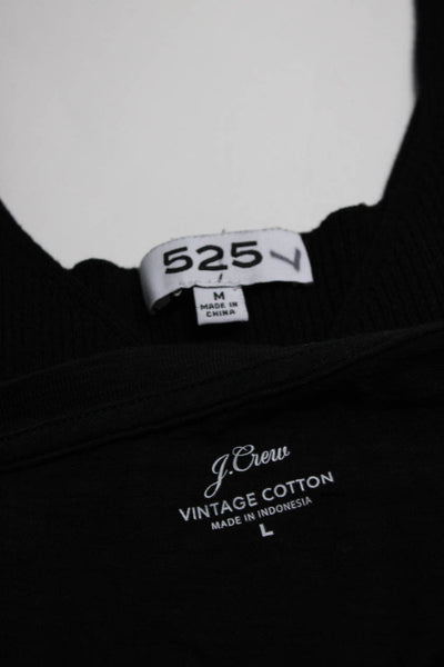 J Crew 525 Womens Crop Tank Top Short Sleeve Tee Shirt Size Medium Large Lot 2