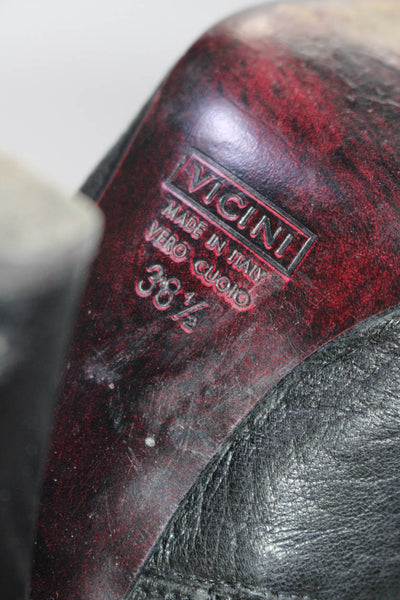 Giuseppe Zanotti Womens Leather Buckle Up High Heel Boots Black Size 8.5