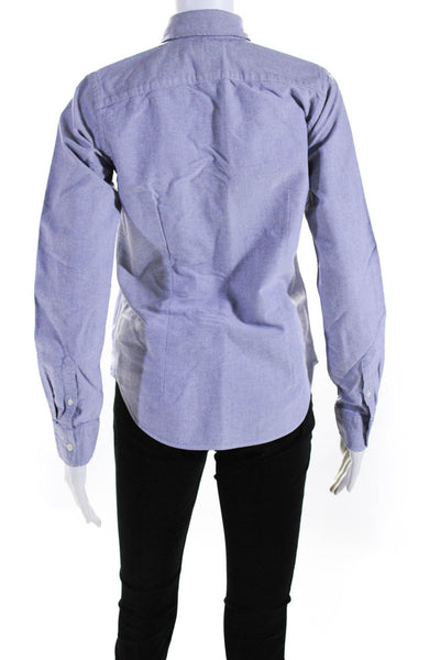 Ralph Lauren Rugby Womens Cotton Long Sleeve Button Down Shirt Denim Blue Size 4