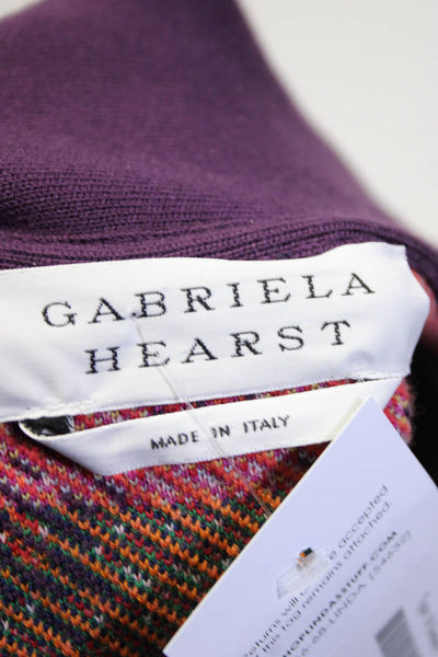 Gabriela Hearst Womens Margot Parrot Intarsia Belted Cardigan Purple Size XS