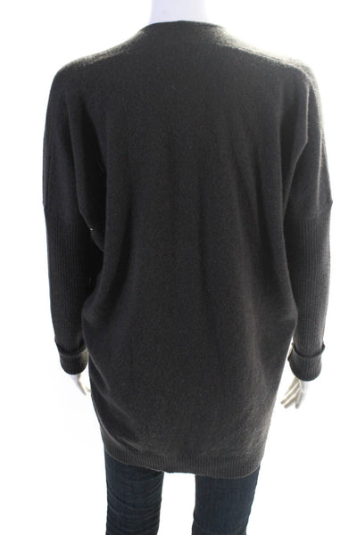 Velvet Womens Pullover Scoop Neck Boxy Cashmere Sweater Gray Size Small