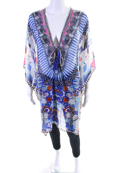 True Colours Womens Abstract Print Kaftan Blouse Multi Colored Size One Size
