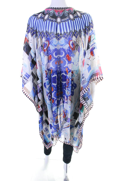 True Colours Womens Abstract Print Kaftan Blouse Multi Colored Size One Size