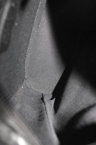 Bloomingdale's Womens Leather Trim Studded Small Shoulder Handbag Gray Black