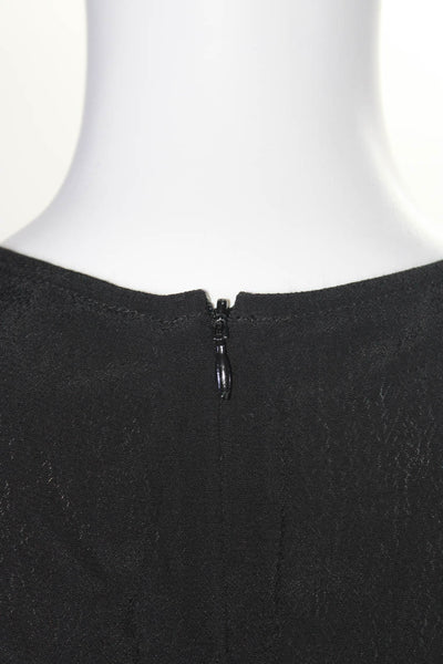 Maje Womens Chiffon Striped Bodice Short Sleeve Mini A-Line Dress Black Size S