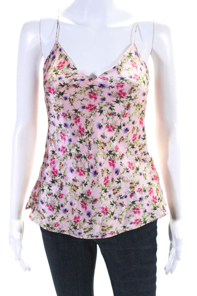 Cami NYC Womens Silk Satin Floral Print Spaghetti Strap Camisole Top Pink Size S