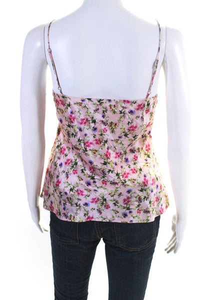 Cami NYC Womens Silk Satin Floral Print Spaghetti Strap Camisole Top Pink Size S