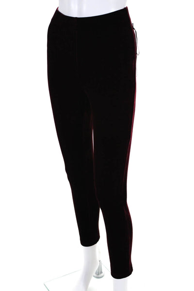 Lovers + Friends Womens Velvet Pull On Leggings Sangria Red Size Small