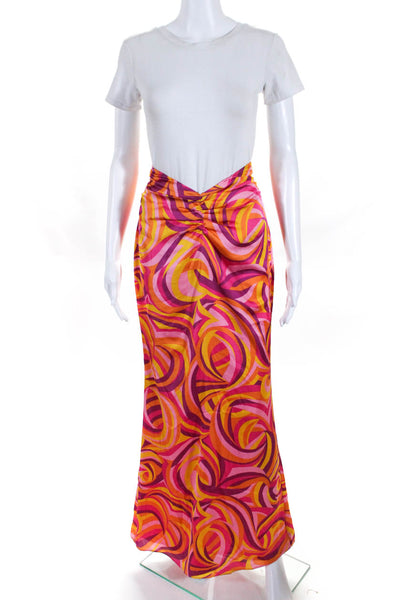 House of Harlow 1960 Womens Silk Maxi Skirt Multi Colored Size Small