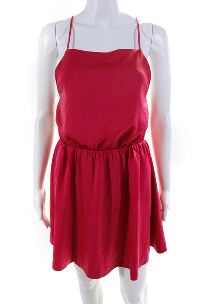 NBD Women's Spaghetti Straps Fit Flare Mini Dress Pink Size S