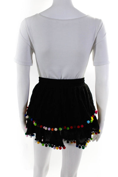 Majorelle Women's Elastic Waist Tassel Mini Skirt Black Size S