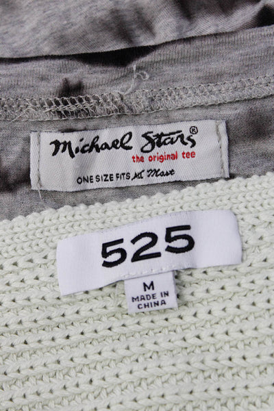 Michael Stars 525 Womens Dolman Top Sweater Gray Black Green One Size M Lot 2