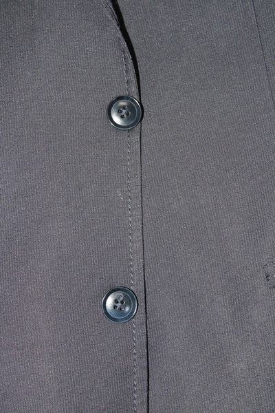 Lanvin Mens Wool Striped Buttoned Collared Blazer Pants Set Navy Size EUR48
