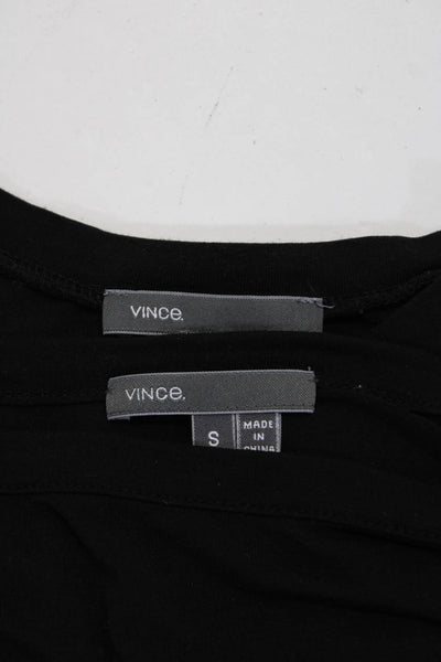 Vince Women's Crewneck Long Sleeves T-Shirt Black Size XS Lot 2