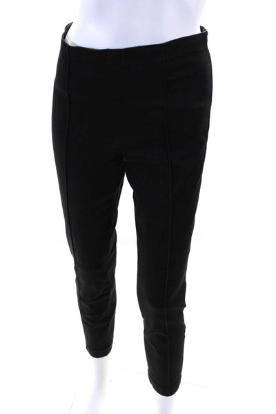 The Row Womens High Rise Vertical Seam Flat Front Skinny Pants Black Size M