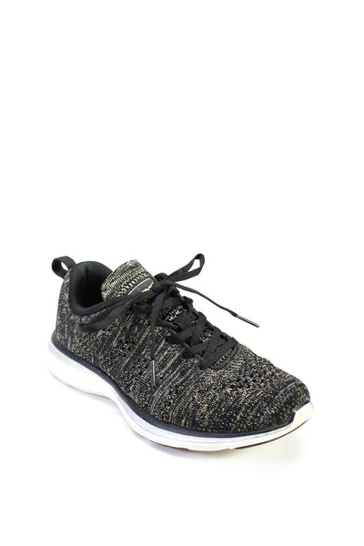 APL Women's Knit Texture Perforated Lace Up Athletic Sneakers Black Size 6