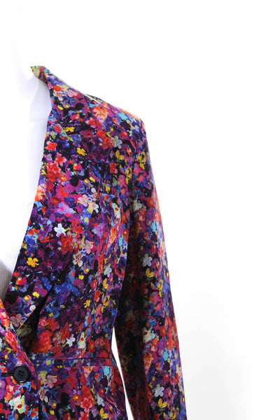 Joie Women's Lined Silk Abstract Print Notched Lapel Blazer Multicolor Size S