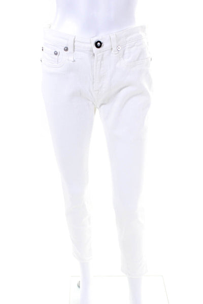 R13 Womens Cotton Colored Buttoned 5-Pocket Skinny Leg Jeans White Size EUR27