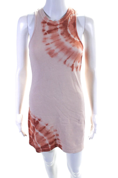 House of Harlow 1960 Womens Cotton Tie Dye Round Neck Tank Dress Pink Size 2XS