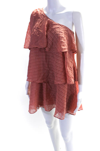 House of Harlow 1960 x Revolve Womens Ruffled Striped Mini Dress Pink Size 2XS