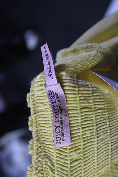Juicy Couture Womens Sleeveless Crochet Knit Trim Dress Yellow Size Large