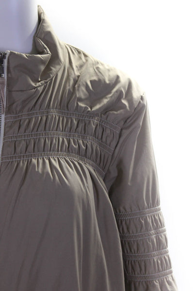 Free People Women's Full Zip Long Sleeves Pockets Jacket Brown Size S