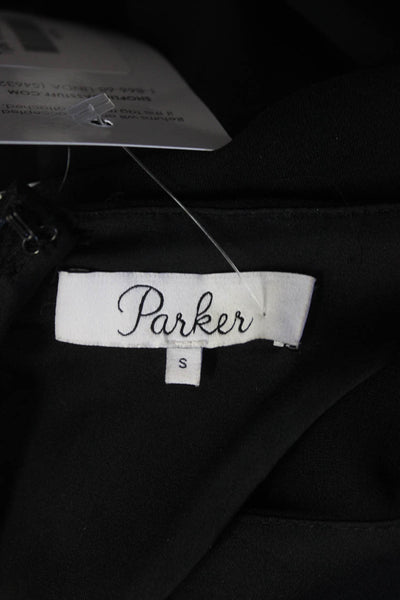 Parker Women's Scoop Neck Sleeveless Pockets Short Romper Black Size S