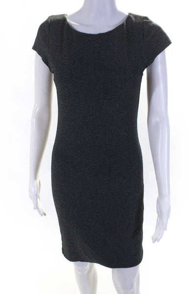 Alice + Olivia Women's Round Neck Cap Sleeves Bodycon Mini Dress Black Size 4