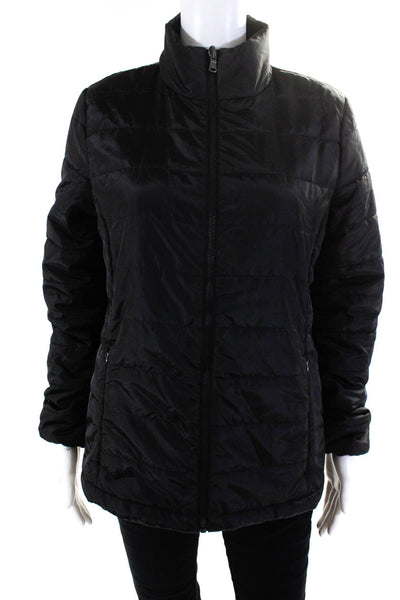 Calvin Klein Women's Mock Neck Full Zip Puffer Coat Black Size S