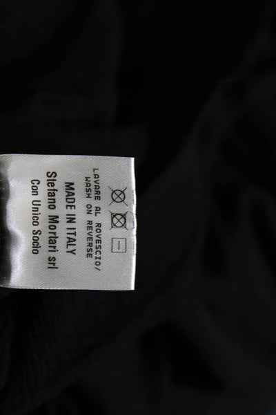 Stefano Mortari Womens 3/4 Sleeve Scoop Neck Knit Shirt Black Size IT 40