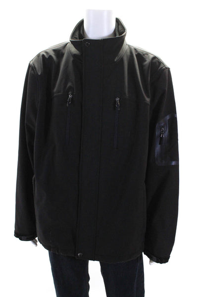 Calvin Klein Mens Water Resistant Mock Neck Jacket Black Size Extra Extra Large