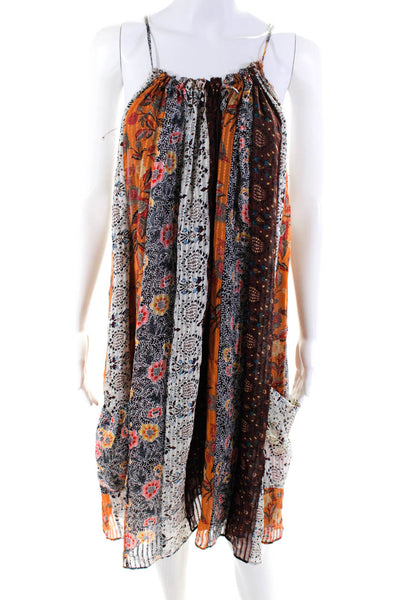 Isabel Marant Women's Silk Abstract Print Halter Shift Dress Multicolor Size 40