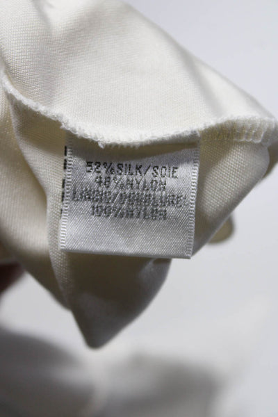 Cynthia Cynthia Steffe Womens Sheer Ruffled Silk Knit Top White Size Small