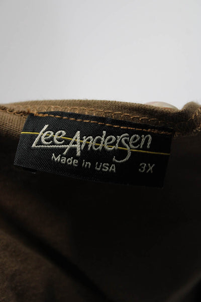 Lee Andersen Womens Crew Neck Pullover Tank Top Brown Cotton Size 3X