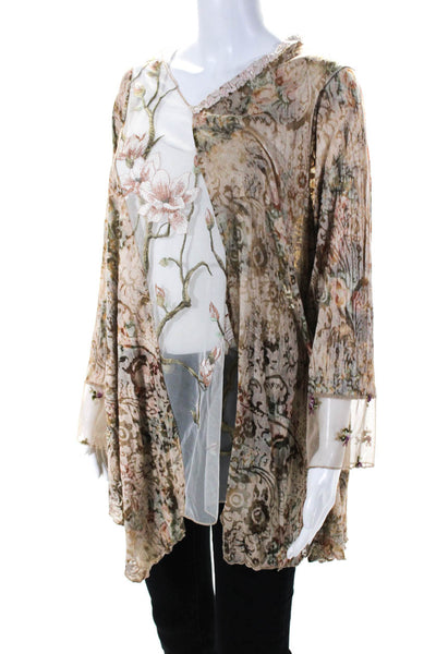 Lee Andersen Womens Floral Print Long Sleeves Blouse Multi Colored Size 3X