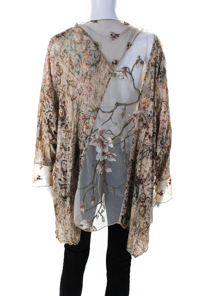 Lee Andersen Womens Floral Print Long Sleeves Blouse Multi Colored Size 3X