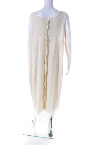 Lee Andersen Womens Applique Neckline Sleeveless Dress White Size 3X