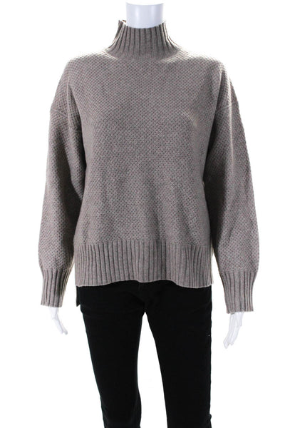 Everlane Womens Heathered Sand The Cashmere Stroopwafel Turtleneck  Size S