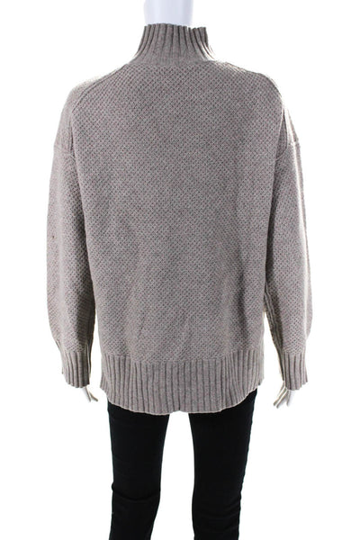 Everlane Womens Heathered Sand The Cashmere Stroopwafel Turtleneck  Size S