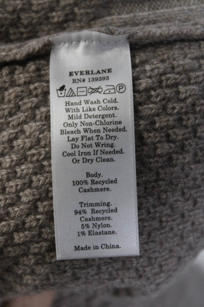 Everlane Womens Heathered Sand The Cashmere Stroopwafel Turtleneck  Size S