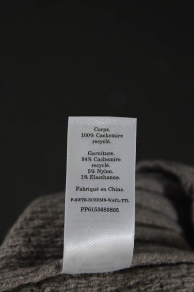 Everlane Womens Heathered Sand The Cashmere Stroopwafel Turtleneck  Size S