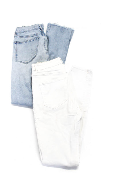 3x1 NYC Womens High Rise Denim Light Wash Skinny Jeans Blue White Size 25 Lot 2