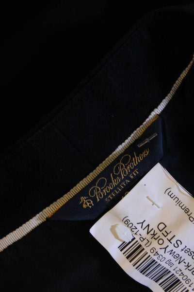 Brooks Brothers Womens Cap Sleeved V Neck Buttoned Blazer Vest Navy Blue Size 16