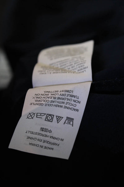 J Crew Womens Cotton Lace-Up Short Sleeve V-Neck A-Line Midi Dress Navy Size L