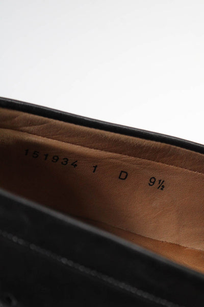 Santoni Men's Leather Casual Slip On Penny Loafers Black Size 9.5