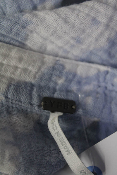 YFB Women's Cotton Tie Dye Long Sleeve Button Down Shirt Blue Size S