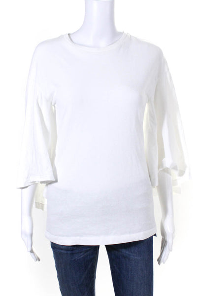 Citizens of Humanity Women's Crewneck Flutter Sleeve T-Shirt White Size XS