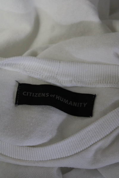 Citizens of Humanity Women's Crewneck Flutter Sleeve T-Shirt White Size XS