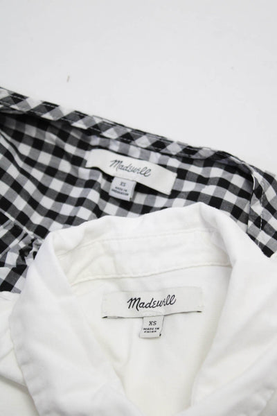 Madewell Women's Gingham Print Short Sleeve Wrap Top Black Size XS, Lot 2