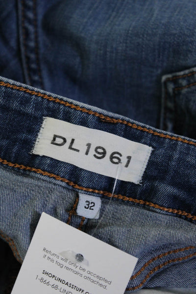 DL1961 Women's High Waist Five Pockets Distress Straight Leg Denim Pant Size 32